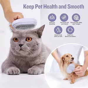 WOPQAEM 2 in 1 Cat Brush, Self Cleaning Slicker Pets Grooming Tool for Shedding - Picture 1 of 15