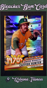 2020 Topps Decades Best Chrome #DBC-40 Catfish Hunter Gold Refractor SP #/50
