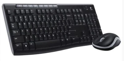 Logitech MK270 Wireless Mouse Keyboard Combo UK Black 8 Multimedia Keys QWERTY - Image 1 of 4