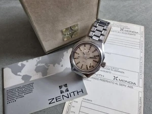 Zenith Defy 28800 silver dial vintage diver mm 37 Gay Freres Bracelet 1-71 Good - Imagen 1 de 17