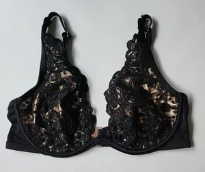 Ann Summers Fiercely Sexy High Apex Bikini Top 32C Black Gold New Tags - Picture 1 of 3