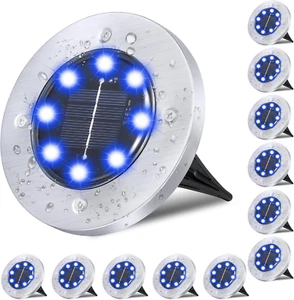 Solar Ground Lights, Waterproof Solar Garden Lights, Upgraded Outdoor Garden Wat - Picture 1 of 12