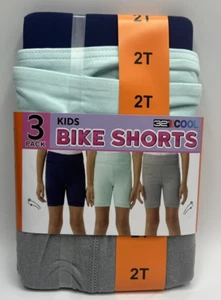Girls Size 2T 32 Degrees Cool 3-Pack Bike Shorts Breathable UPF 30+ Gray Blue - Picture 1 of 4