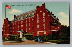 Newport Rhode Island RI Hotel Viking Linen Postcard 1930-45 - Picture 1 of 2