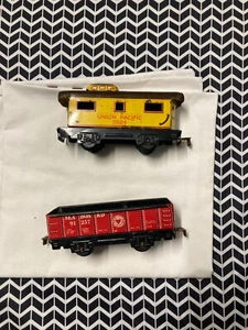 Vintage Marx 3824 Union Pacific Caboose, seaboard gondola 91257 lot of 2 - Picture 1 of 10