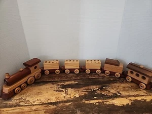 Wooden Handmade Aven Bacons,24count Crayon Train,Gift, Decor. - Picture 1 of 22