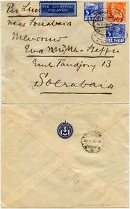 HOLANDÉS INDIAS ORIENTALES NEI 1936 BARCO SPEELMAN KPM CORREO AÉREO 17 1/2c PAKETVAART - Imagen 1 de 3