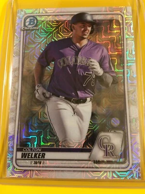 🔥🔥2020 Bowman Chrome Prospects COLTON WELKER Mega Mojo Refractor #BCP-87 - Image 1 of 2
