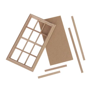 Wooden Traditional 12-pane Window Frames 1:12 Scale Dollhouse Miniature DIY