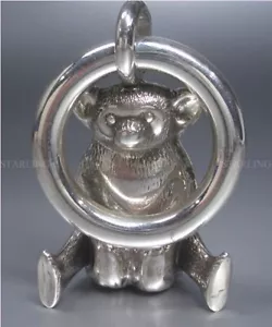 BABYRASSEL MIT BEIßRING-BÄR-925 % STERLING SILBER (BSR) - Bild 1 von 5