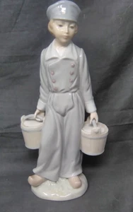 LLADRO RETIRED FIGURINE #4811 Dutch Boy With Pails Holding Milk Buckets - Picture 1 of 6