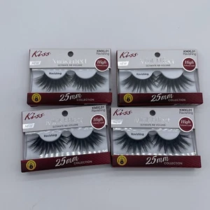 4 Packs Kiss Mink Effect False Eyelashes Ravishing Ultimate 5d High Volume - Picture 1 of 4