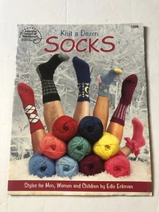 Knit a Dozen Socks American School of Needlework 1298 Styles for Men Women Child - Picture 1 of 2