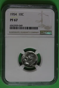 1954 Proof Roosevelt Dime NGC PF67 #B36477 - Picture 1 of 2