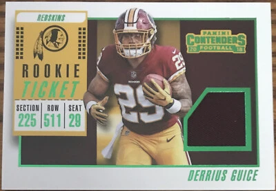 2018 Panini Contenders Rookie Ticket Swatches VARIATION Derrius Guice #RTSV-21 - Image 1 of 2