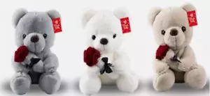 Valentinstag Valentinstag I Love You Plüsch Teddybär mit Rose Geburtstag Muttertag - Bild 1 von 1