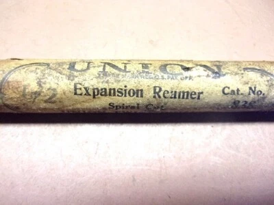 Vintage Union Twist Drill Co. No. 838 Spiral Cut Expansion Reamer New Old Stock - Image 1 of 4