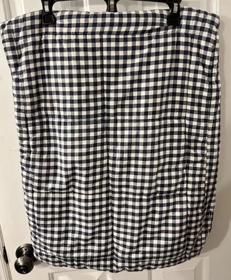 2 fundas de almohada estándar acolchadas de guinga azul marino Pottery Barn - algodón orgánico usadas en excelente estado Foto 1 de 4