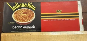 Indiana King NOS Label, Beans with Pork, Packed by Ray and Noble Inc. Hobbs IN - Picture 1 of 2