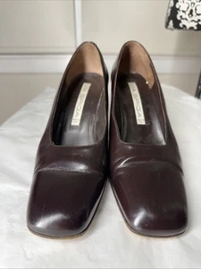 Via Spiga Mujer Punta Cuadrada Cuero - 7 Marrón. Hecho en Italia - Imagen 1 de 6