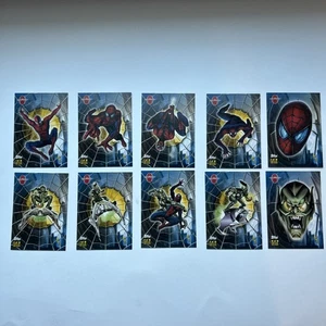 MARVEL 2002 Topps SPIDER-MAN MOVIE Complete 10 Card GITD GLOW Sticker CHASE SET - Picture 1 of 5