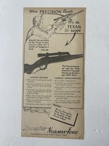 Vintage 1946 Print Ad Norman Ford Texan 2 1/2 X Texan Scope Advertisement - Picture 1 of 2
