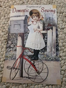 Letrero de metal de costura doméstica de 12x16 pulgadas vintage - Imagen 1 de 2