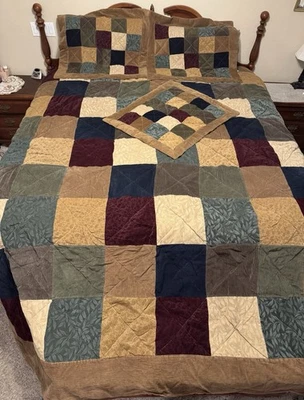 Edredón Pesado Cali King Multicolor Bloques 111x98 3 Fundas a Juego 31x26 14,6 lb. Foto 1 de 4