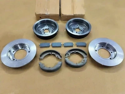 Front Brake Rotors & Pads Rear Drums Shoes 6pc Kit for Suzuki Samurai 1986-1994 — 第 1/4 张图片