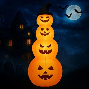 Calabazas inflables de Halloween Hivvago Giant de 8 pies con luces incorporadas - Imagen 1 de 3