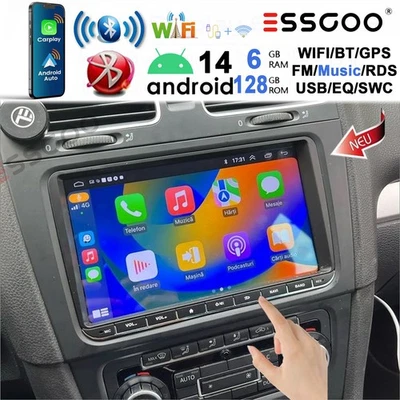 DSP Für VW Touran Golf 5 6 Plus Caddy Jetta Autoradio Android 14 6+128G Carplay - Bild 1 von 4