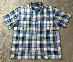 Magellan Fish Gear Relaxed Fit Moisture Wicking Men’s Blue Striped Shirt Size XL - Picture 1 of 11