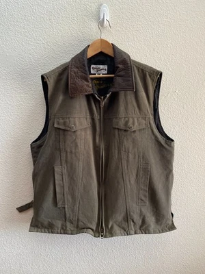 The Colorado Saddlery Co Canvas Leather Trim Vest Jacket Large Western Cowboy - Image 1 of 4