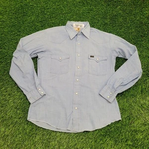 Vintage 70s Mavericks Western Snap Shirt M 21x27 Poplin USA - Picture 1 of 12