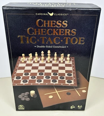 Cardinal Classics Chess Checkers Tic Tac Toe Double Sided Gameboard Unopened - Image 1 of 4