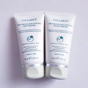 Liz Earle Pro Biotic Balancing Day Cream And Night Cream DUO 50ml each NEW  - Picture 1 of 16