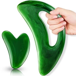 Gua Sha Body Massage Tools Set with Handle Grip for Face Back Neck Leg Body - Picture 1 of 7