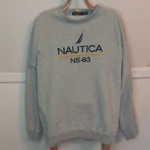 Nautica Sweatshirt Men XL Gray Blue Crew Neck Sweater NS-83 Sailing - Picture 1 of 3