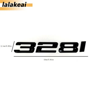NEGRO BRILLANTE PARA MALETERO TRASERO SERIE 3 328I PLACA EMBLEMA INSIGNIA NÚMEROS 328 I - Imagen 1 de 5