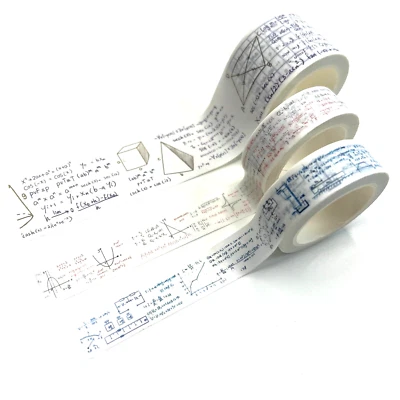 Ecuaciones Matemáticas Geometría Washi Tape Ancho Álbum de Recortes Diario Basura Collage Foto 1 de 4