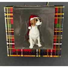 Sandicast Dog Christmas Ornament Beagle with Santa Hat New in Box