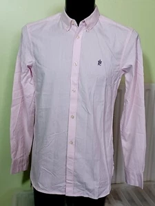 NUEVA Camisa Oxford French Connection Para Hombre Rosa Suave Logo - S - Imagen 1 de 5