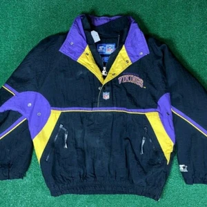 Vintage Minnesota Vikings NHL Puffy Half Zip Starter Jacket | Adult LG - Picture 1 of 4