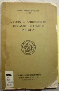 Asbestosis Study in Asbestos Textile Industry 1938 Public Health US Government - Picture 1 of 10