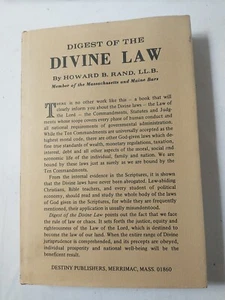 Digest Of The Divine Law By Howard B. Rand, LL.B. 1959 HCDJ - Picture 1 of 3