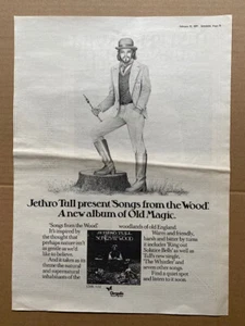 JETHRO TULL SONGS FROM THE WOOD POSTER SIZED original music press advert from 19 - Picture 1 of 1