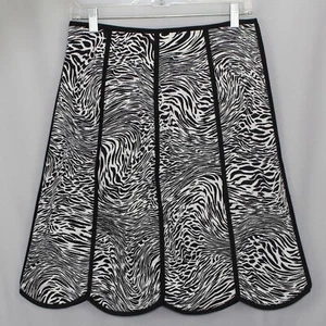 Falda para mujer Le Suit Petite 6P blanco y negro estampado animal - Imagen 1 de 11