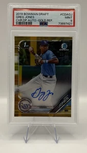 2019 Bowman Draft GREG JONES 1st Auto GOLD Refractor /50  PSA 9 - Picture 1 of 2