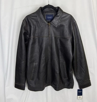 Sonoma жизни и стиля мужской размер L коричневый натуральной кожи Bomber куртка с Ярлыками $300 - Изображение 1 из 4