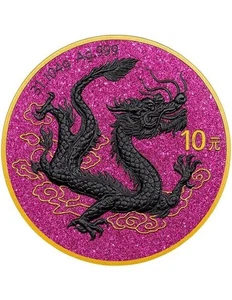 CHINESE DRAGON Special Pink Edition 1 Oz Silver Coin 10 Yuan China 2025 - Picture 1 of 6